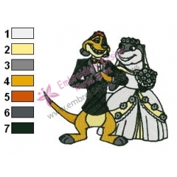 Timon with his Wife Embroidery Design